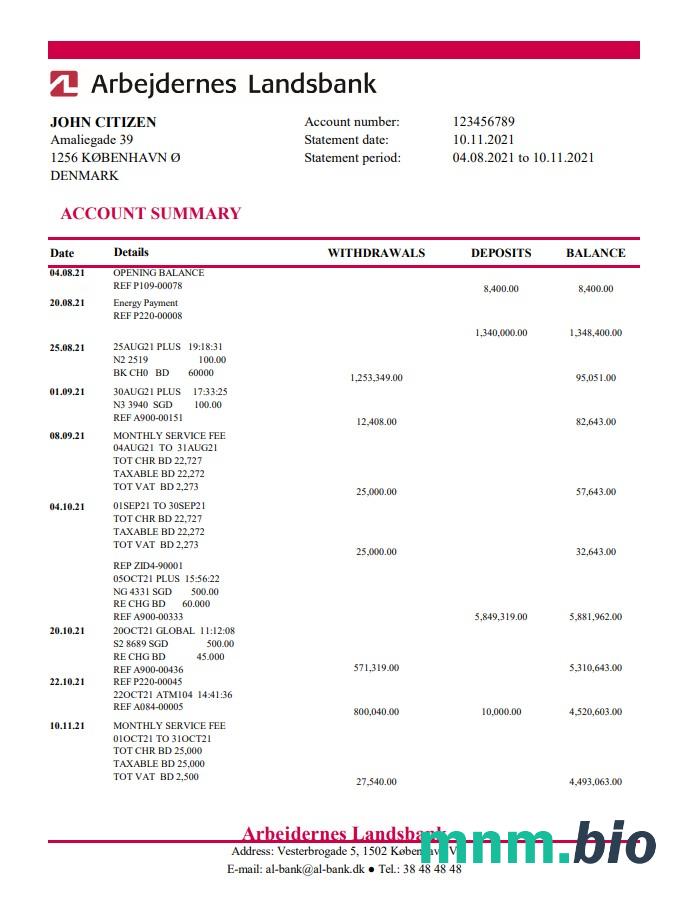 Szablon Oświadczenia Czechia Equabank w programie Word i PDF